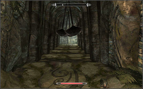If you accidentally set the blades into motion, try to slowly walk between them - City Influence: Markarth - Silver Lining - Thieves Guild quests - The Elder Scrolls V: Skyrim Game Guide