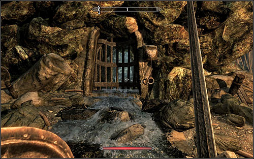 Eventually you should reach a room with a waterfall - Heading to Bleak Falls Barrow | Bleak Falls Barrow - Bleak Falls Barrow - The Elder Scrolls V: Skyrim Game Guide