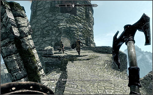 Approach the entrance to the partially destroyed tower (screen above) - Fighting the Dragon | Dragon Rising - Dragon Rising - The Elder Scrolls V: Skyrim Game Guide