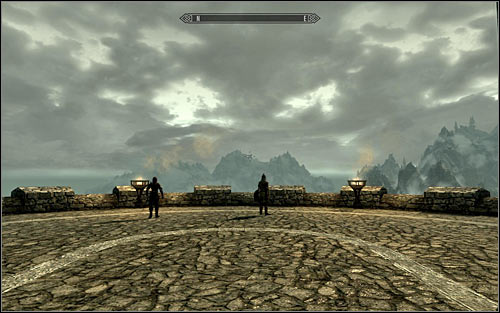 After reaching the porch, head towards observation point on front of you (screen above) - Catching the dragon | The Fallen - The Fallen - The Elder Scrolls V: Skyrim Game Guide