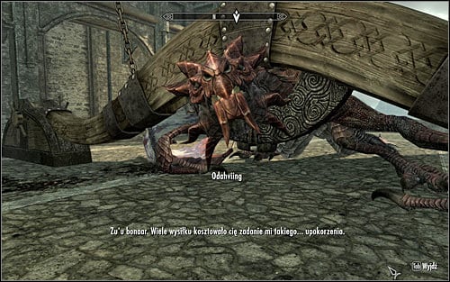 Approach the trapped Odahviing to initiate a conversation (screen above) - Catching the dragon | The Fallen - The Fallen - The Elder Scrolls V: Skyrim Game Guide