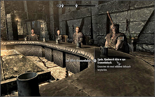 The last part of the negotiations will include a speech from the faction leader who still feels unsatisfied with the current settlements and will demand accepting his additional demands - Participating in the negotiations | Season Unending - Season Unending - The Elder Scrolls V: Skyrim Game Guide