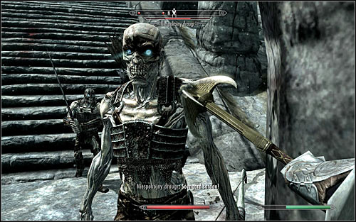 You will probably come across the last group of Draugrs after reaching the stairs leading to the main temple gate (screen above) - Reaching the portal | The World-Eaters Eyrie - The World-Eaters Eyrie - The Elder Scrolls V: Skyrim Game Guide