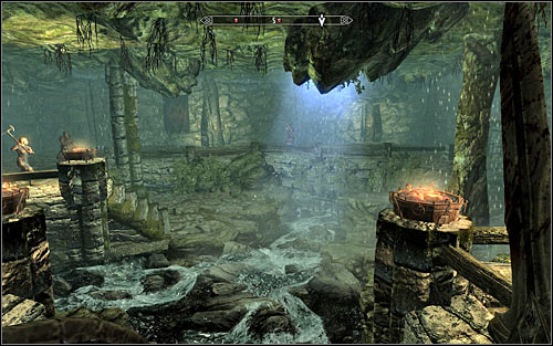 Now head to the corridor going west and after a few moments turn south and use the stairs - Getting through the Keep with Ralof | Unbound - Unbound - The Elder Scrolls V: Skyrim Game Guide