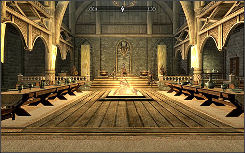 After getting inside Whiterun, head towards the Jarls castle in the distance, to the Dragonsreach to be precise - Going to Whiterun | Before the Storm - Before the Storm - The Elder Scrolls V: Skyrim Game Guide