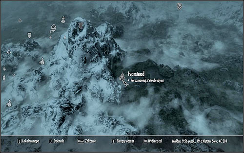 Open the world map to learn that the High Hrothgar is located south-east of Whiterun - Heading to the Greybeards | The Way of the Voice - The Way of the Voice - The Elder Scrolls V: Skyrim Game Guide