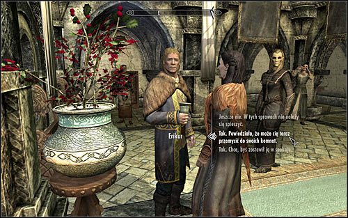 The second option implies initiating a conversation with Erikur - Collecting information on the return of dragons | Diplomatic Immunity - Diplomatic Immunity - The Elder Scrolls V: Skyrim Game Guide