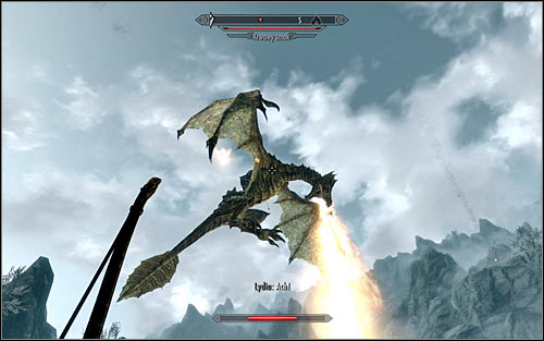 Before heading out, Id recommend maximally raising your fire resistance, as theres a high chance that you will come across a blood dragon on your way to Karthspire (screen above) - Heading to Alduins Wall | Alduins Wall - Alduins Wall - The Elder Scrolls V: Skyrim Game Guide