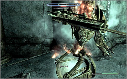 After reaching the northern part of the ruins you will come across Jdarr, who will automatically be hostile towards you - Obtaining the Elder Scroll | Elder Knowledge - Elder Knowledge - The Elder Scrolls V: Skyrim Game Guide