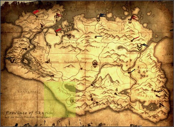 1 - [7] South-west of Skyrim | World maps - World maps - The Elder Scrolls V: Skyrim Game Guide