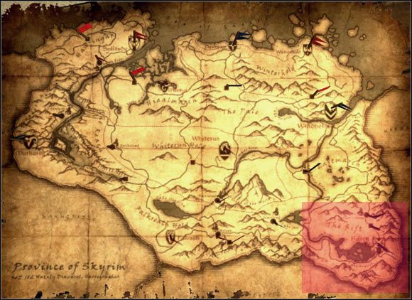 1 - [9] South-east of Skyrim - p.1 | World maps - World maps - The Elder Scrolls V: Skyrim Game Guide