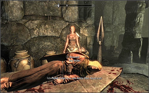 Wait for the conversation to end and follow Eola, reaching a table on which the monk should automatically lay (screen above) - The Taste of Death - p. 2 - Daedric quests - The Elder Scrolls V: Skyrim Game Guide