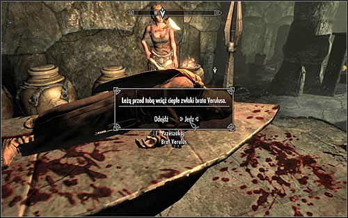 Stay where you are and interact with Verulus corpse, confirming the will to taste his flesh (screen above) - The Taste of Death - p. 2 - Daedric quests - The Elder Scrolls V: Skyrim Game Guide