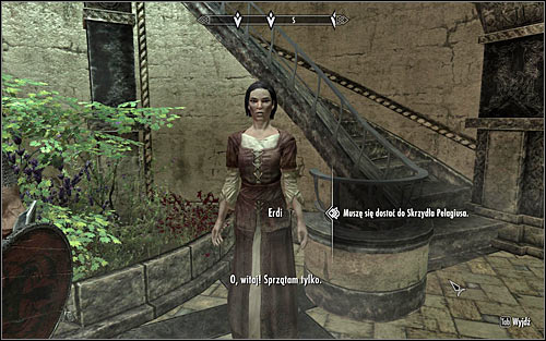 Erdi (screen above) wont be at first too eager to give you the Pelagius Wing Key, though she should change her mind if you tell her that Falk has sent you to check the area - The Mind of Madness - p. 1 - Daedric quests - The Elder Scrolls V: Skyrim Game Guide