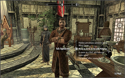 Falk Firebeard (screen above) wont be willing to give you the Pelagius Wing Key and the only way of making him change his mind is completing The Man Who Cried Wolf side quest which he can give you - The Mind of Madness - p. 1 - Daedric quests - The Elder Scrolls V: Skyrim Game Guide