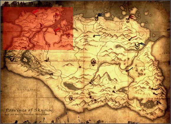1 - [1] North-west of Skyrim - p.1 | World maps - World maps - The Elder Scrolls V: Skyrim Game Guide