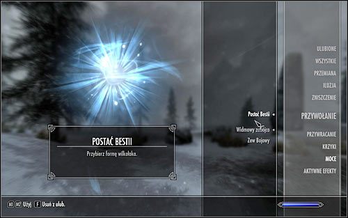 Drinking the blood during the blood ritual unlocks a new active power called the Beast Form and its good to choose it from the list right away - Lycanthropy | Hints - Hints - The Elder Scrolls V: Skyrim Game Guide