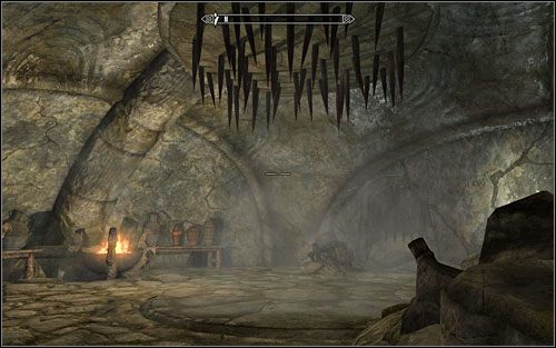 After heading through the room with the spiked ceiling (screen above) and defeating the guards in the next room, you will reach a corridor with swinging blades - The White Phial | Side quests - Side quests - The Elder Scrolls V: Skyrim Game Guide