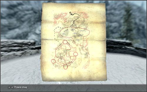Head out of the fort, follow the path round the lake and go up the mountain - Treasure Maps (I) | Side quests - Side quests - The Elder Scrolls V: Skyrim Game Guide