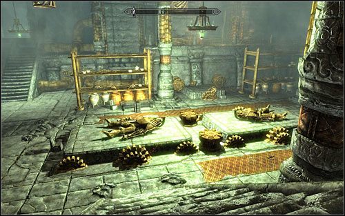 Head out of the room and turn right, where you will come across a Dwemer storage room - Unfathomable Depths | Side quests - Side quests - The Elder Scrolls V: Skyrim Game Guide