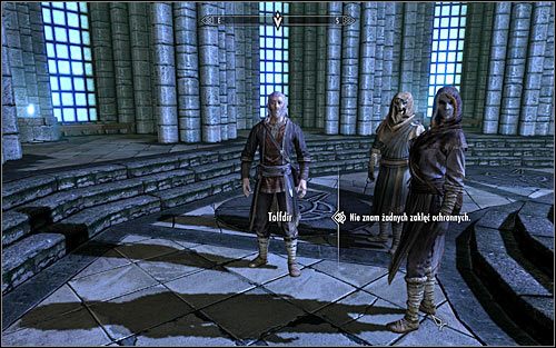 Tolfdir will soon inform the gathered students that the first test will concern using protective spells - First Lessons | Side quests - Side quests - The Elder Scrolls V: Skyrim Game Guide