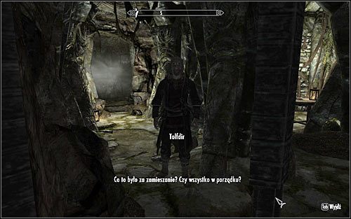 Approach the blocked passage and listen out to what Tolfdir, who should approach you automatically, has to say (screen above) - Under Saarthal - p. 1 | Side quests - Side quests - The Elder Scrolls V: Skyrim Game Guide