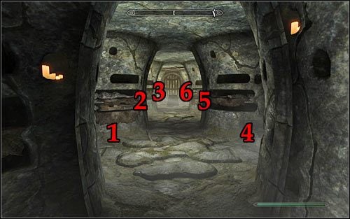 The puzzle will require you to interact with six pillars - Under Saarthal - p. 2 | Side quests - Side quests - The Elder Scrolls V: Skyrim Game Guide