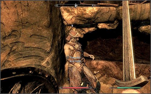 The refugee can be found in the next room, after the first fight with Draugrs - The Golden Claw | Side quests - Side quests - The Elder Scrolls V: Skyrim Game Guide
