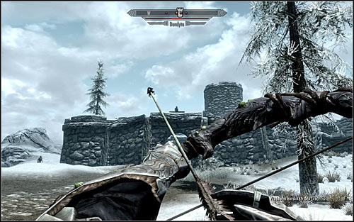If your character is an archer or a mage, then its better to attack the foes from a distance, and I suggest taking care of archers on the upper walls first (the above screen) - Joining the Legion | Imperial Legion Quests - Imperial Legion Quests - The Elder Scrolls V: Skyrim Game Guide