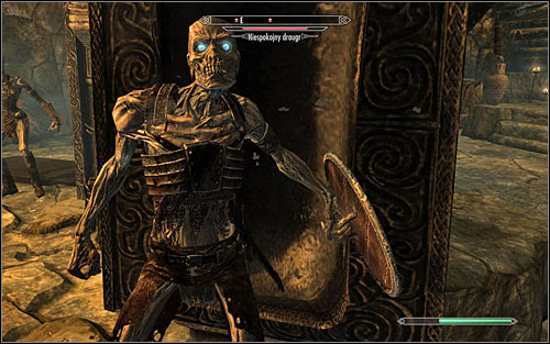Apart form the Draugr Deathlord, two other monsters will come to life, namely a Restless Draugr (the above screen) and a Draugr Scourge - The Jagged Crown - p.2 | Imperial Legion Quests - Imperial Legion Quests - The Elder Scrolls V: Skyrim Game Guide