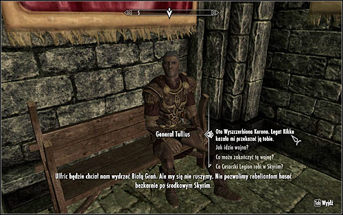 When you get to Solitude, enter Castle Dour, locate General Tullius and initiate dialogue to tell him that you have found the crown (the above screen) - The Jagged Crown - p.2 | Imperial Legion Quests - Imperial Legion Quests - The Elder Scrolls V: Skyrim Game Guide