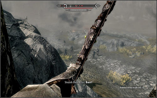 If your character prefers ranged combat, place yourself on the wall over the barricade and attack from there (the above screen) - Battle for Whiterun | Imperial Legion Quests - Imperial Legion Quests - The Elder Scrolls V: Skyrim Game Guide