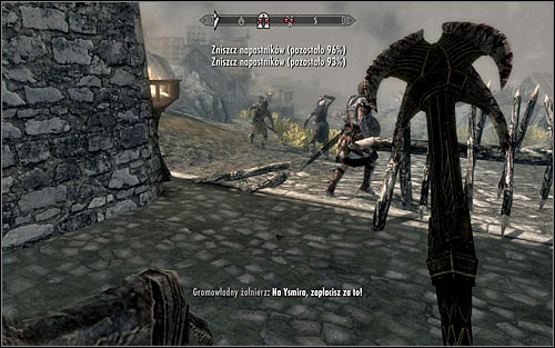 Sooner or later, the Stormcloak troops will probably destroy the whole barricade or a part of it (the above screen) - Battle for Whiterun | Imperial Legion Quests - Imperial Legion Quests - The Elder Scrolls V: Skyrim Game Guide