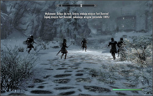When you reach the marked location, you should see Imperial Legion Soldiers who will take part in the attack (the above screen) - Battle for Fort Dunstad | Imperial Legion Quests - Imperial Legion Quests - The Elder Scrolls V: Skyrim Game Guide