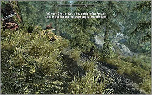 Surprisingly, the Legionnaires are hiding in the forest (the above screen), so its possible you miss them at first - The Battle for Fort Amol | Imperial Legion Quests - Imperial Legion Quests - The Elder Scrolls V: Skyrim Game Guide