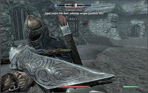 If your character prefers close combat, you can attack the Stormcloak soldiers once youre in the courtyard (the above screen) - The Battle for Fort Amol | Imperial Legion Quests - Imperial Legion Quests - The Elder Scrolls V: Skyrim Game Guide