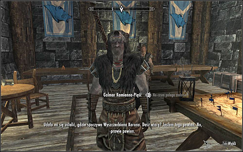 Continue talking to Galmar, asking him about the details of the next assignment (the above screen) - The Jagged Crown - p.1 | Stormcloak Rebellion Quests - Stormcloak Rebellion Quests - The Elder Scrolls V: Skyrim Game Guide