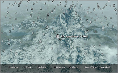 Leave the palace, open the world map and plan a journey to the Falkreath Stormcloak Camp (the above screen) - Liberation of Skyrim - p.1 | Stormcloak Rebellion Quests - Stormcloak Rebellion Quests - The Elder Scrolls V: Skyrim Game Guide