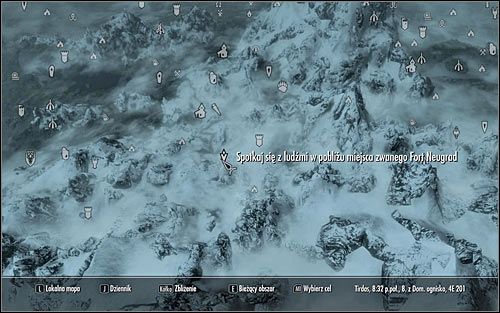 Open the world map and notice that the scouts Galmar mentioned in the previous quest are quite a long distance from Fort Neugrad (the above screen) - Rescue from Neugrad - p.1 | Stormcloak Rebellion Quests - Stormcloak Rebellion Quests - The Elder Scrolls V: Skyrim Game Guide