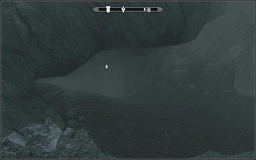 Jump into the water and swim toward the marked spot (the above screen); your character will automatically enter the underwater cave - Rescue from Neugrad - p.1 | Stormcloak Rebellion Quests - Stormcloak Rebellion Quests - The Elder Scrolls V: Skyrim Game Guide