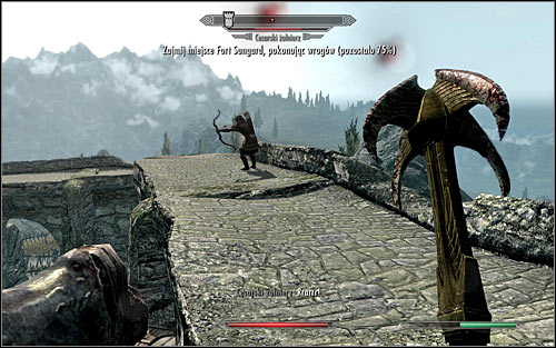 Dont forget about the archers occupying the surrounding walls and rooftops; try to get to them as quickly as you can (the above screen) - The Battle for Fort Sungard | Stormcloak Rebellion Quests - Stormcloak Rebellion Quests - The Elder Scrolls V: Skyrim Game Guide