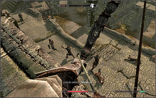 If your character prefers ranged combat, your first priority after you get inside the fort should be to use any stairs leading to the walls - The Battle for Fort Sungard | Stormcloak Rebellion Quests - Stormcloak Rebellion Quests - The Elder Scrolls V: Skyrim Game Guide