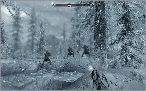 When you reach your destination, look around for the Stormcloak soldiers (the above screen) - The Battle for fort Hraggstad | Stormcloak Rebellion Quests - Stormcloak Rebellion Quests - The Elder Scrolls V: Skyrim Game Guide