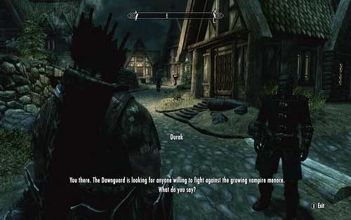 In order to begin the plot of the Dawnguard DLC, you need to be at least on level 10 - Join the Dawnguard - Beginning - The Elder Scrolls V: Skyrim - Dawnguard - Game Guide and Walkthrough