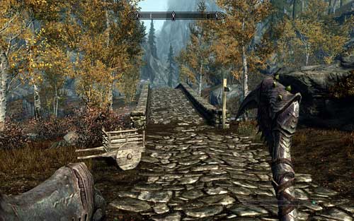 In order to reach it, head right after getting out of the city and you will reach a rocky path - Join the Dawnguard - Beginning - The Elder Scrolls V: Skyrim - Dawnguard - Game Guide and Walkthrough