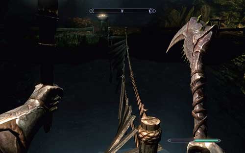 Make your way through the spider webs and you will reach a broken bridge - Touching The Sky - p. 1 - Vampire Lord path - The Elder Scrolls V: Skyrim - Dawnguard - Game Guide and Walkthrough