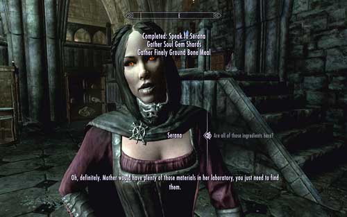 Your next mission will be finding three ingredients needed to create the portal - Chasing Echoes - p. 2 - Dawnguard path - The Elder Scrolls V: Skyrim - Dawnguard - Game Guide and Walkthrough