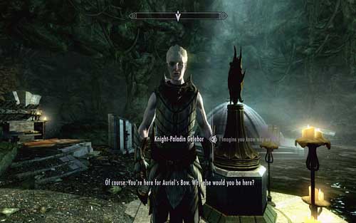 Speak with him to learn how to obtain the bow - Touching The Sky - p. 1 - Dawnguard path - The Elder Scrolls V: Skyrim - Dawnguard - Game Guide and Walkthrough