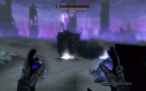 Behind it you will find a building with a stone hovering above it - Impatience of a Saint - p. 1 - Mutual side missions - The Elder Scrolls V: Skyrim - Dawnguard - Game Guide and Walkthrough