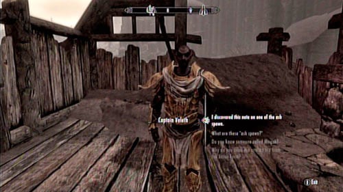 Since you have obtained the Declaration of War, hand it over to Captain Veleth whos standing right beside you - Skyrim Dragonborn: March of the Dead - Skyrim Dragonborn: Side missions - Raven Rock - The Elder Scrolls V: Skyrim - Dragonborn Game Guide